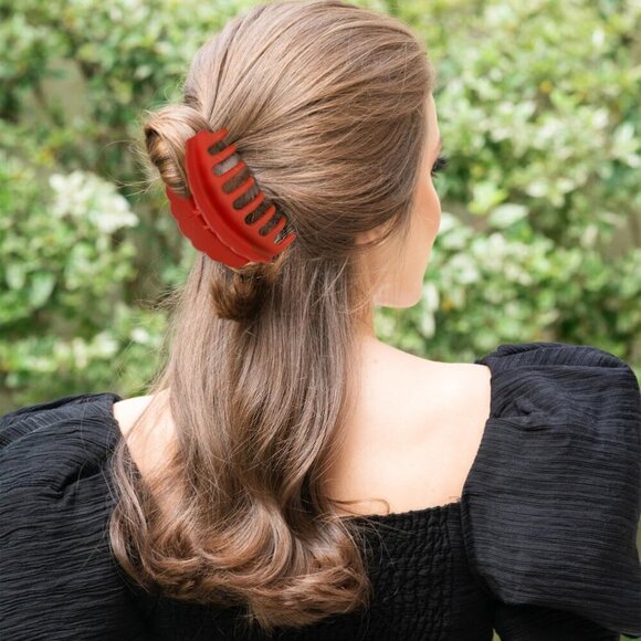 Large Plastic Hair Claw Clips 6 Pack Non-Slip Durable for Thick Fine Long Hair